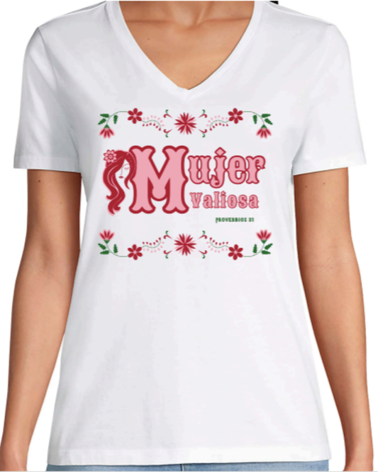 Camiseta Mujer Valiosa V-Neck
