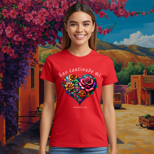 Camiseta Has Cautivado Mi Corazón (estampado delante, multicolor 2)