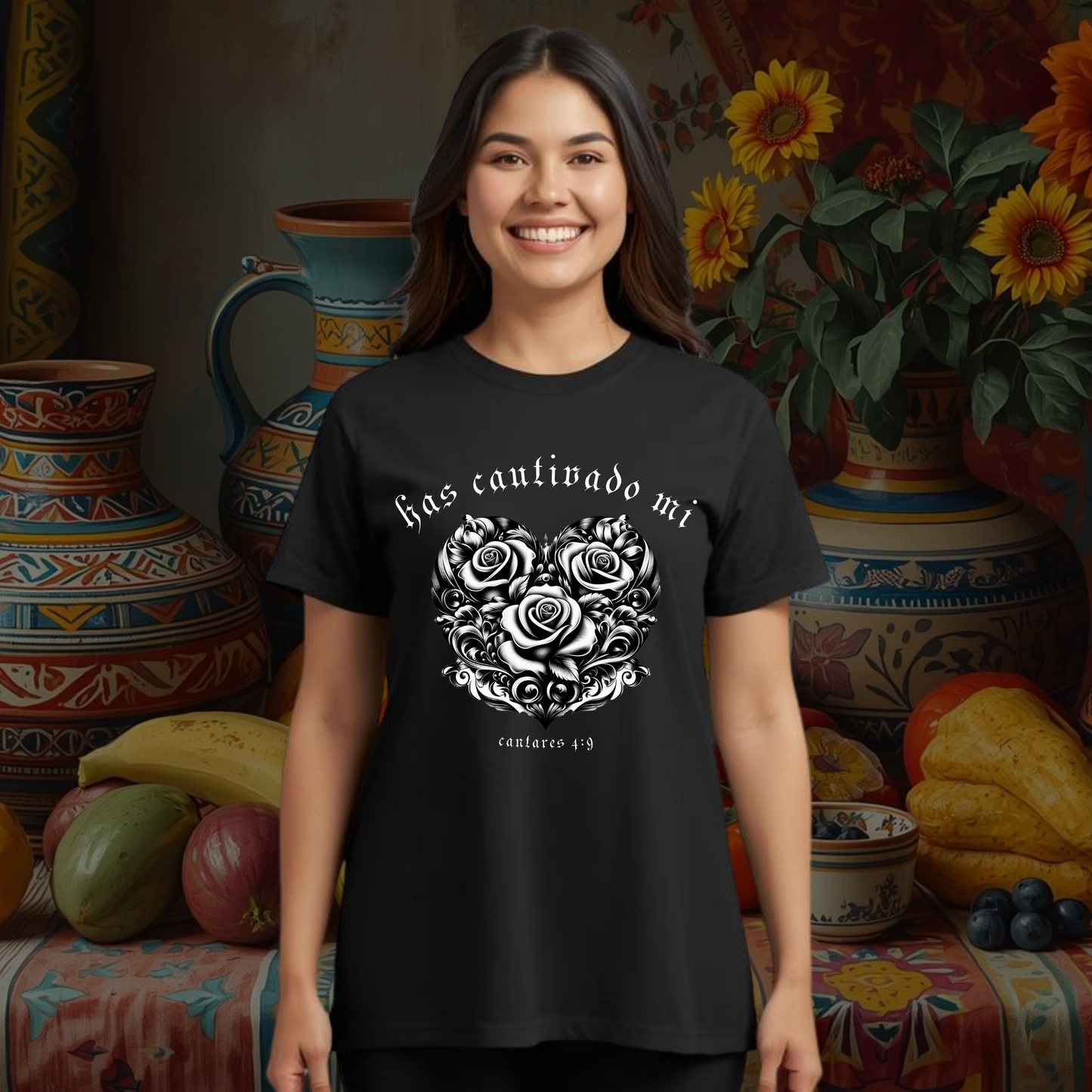 Camiseta Has Cautivado Mi Corazón (estampado delante, bicolor 2)