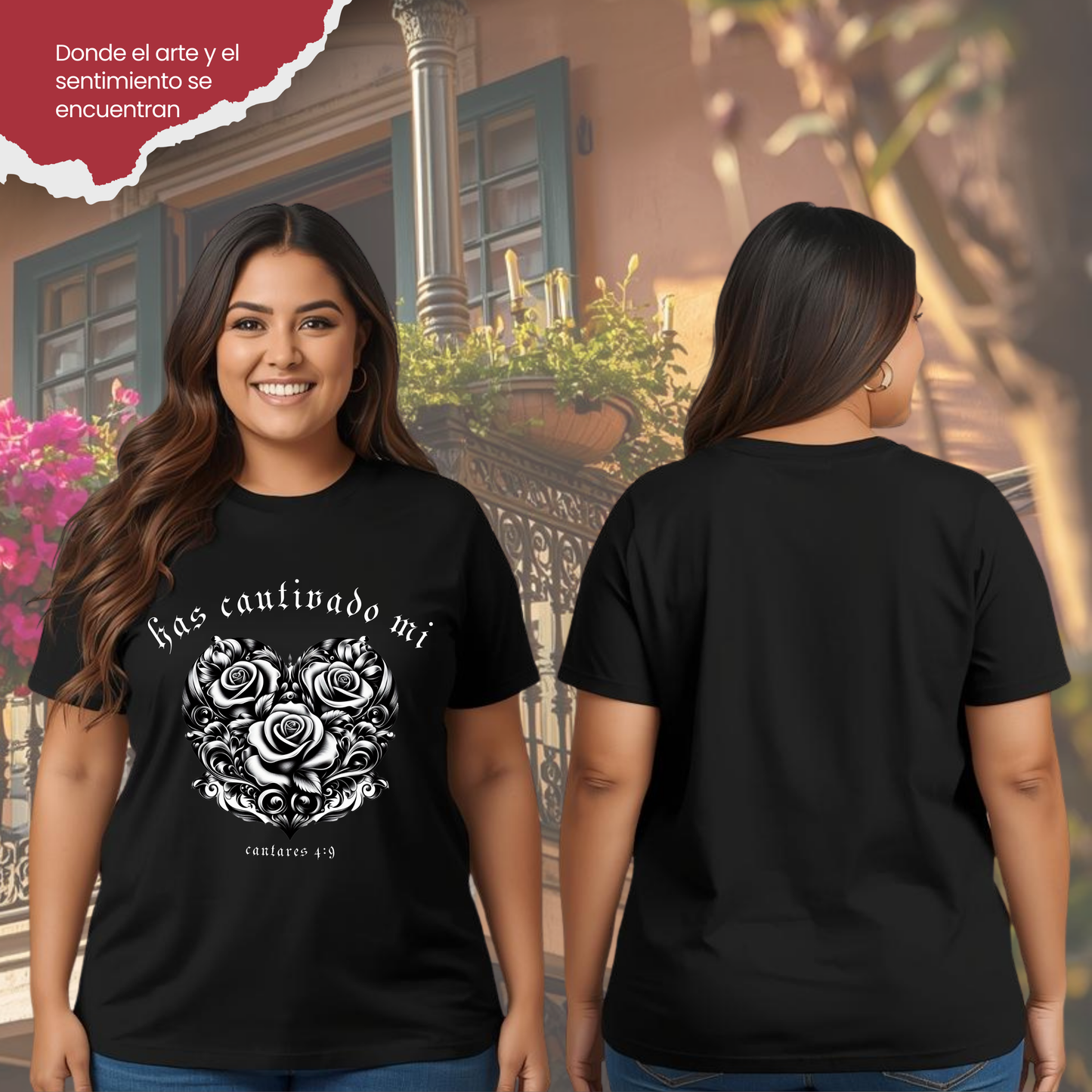 Camiseta Has Cautivado Mi Corazón (estampado delante, bicolor 2)
