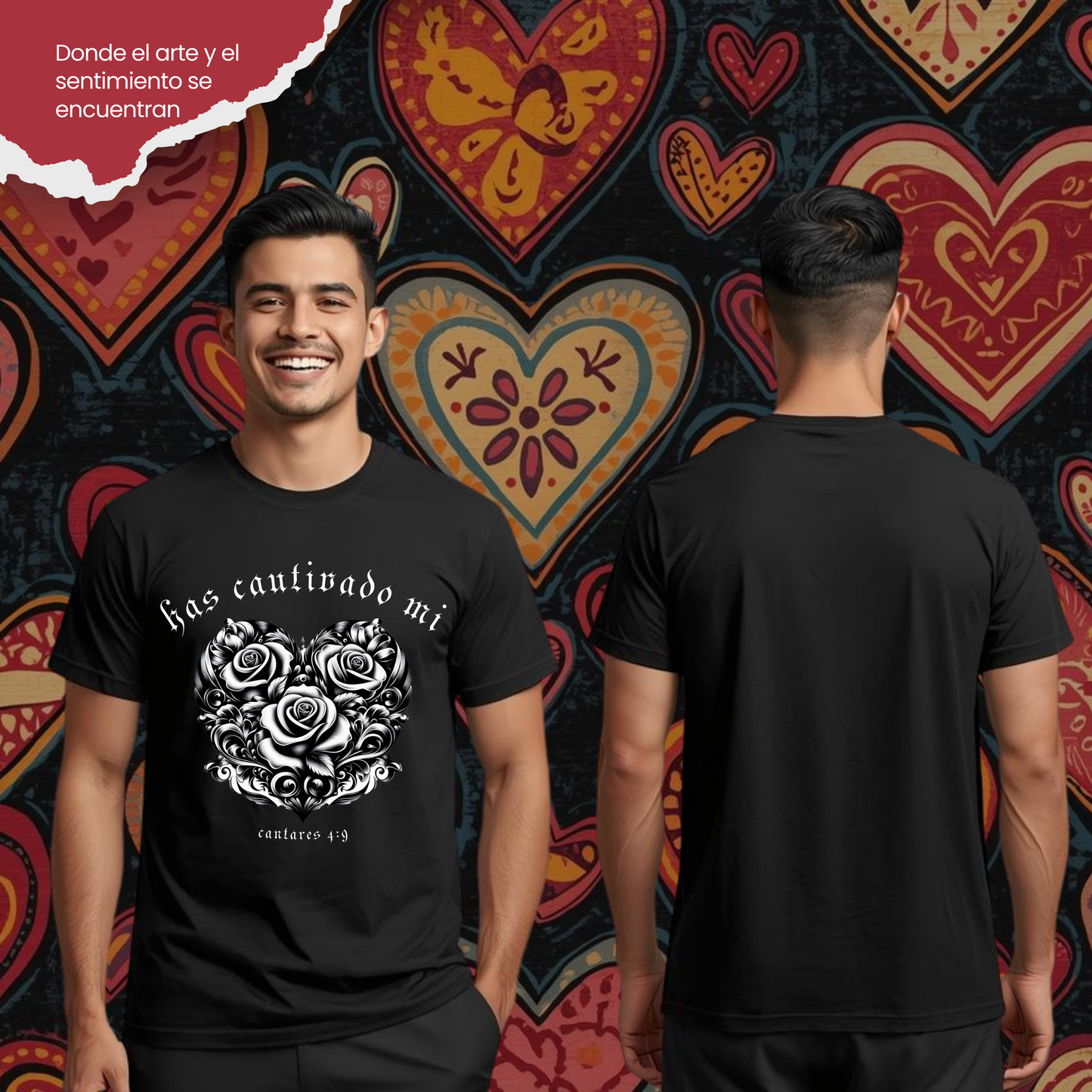 Camiseta Has Cautivado Mi Corazón (estampado delante, bicolor 2)