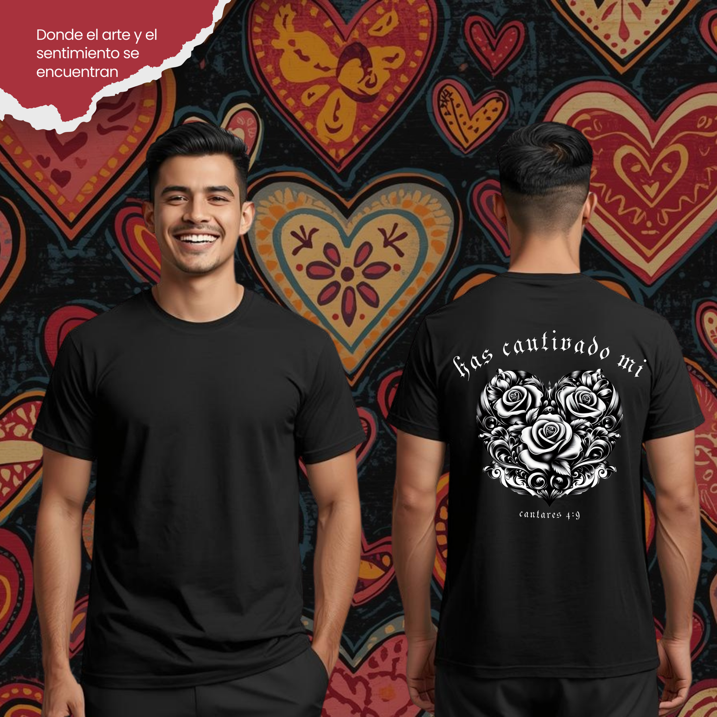 Camiseta Has Cautivado Mi Corazón (estampado detrás, bicolor 2)
