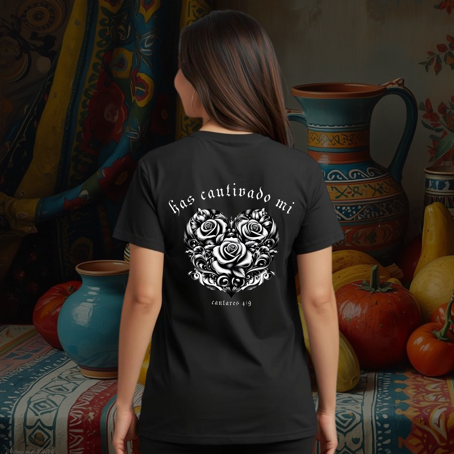 Camiseta Has Cautivado Mi Corazón (estampado detrás, bicolor 2)