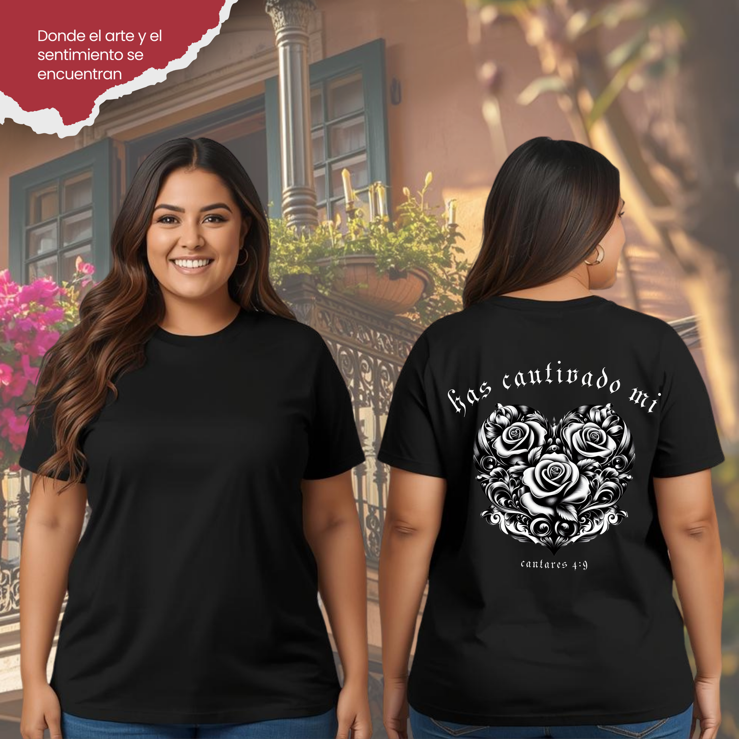 Camiseta Has Cautivado Mi Corazón (estampado detrás, bicolor 2)