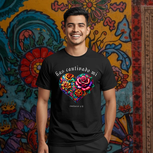 Camiseta Has Cautivado Mi Corazón (estampado delante, multicolor 2)