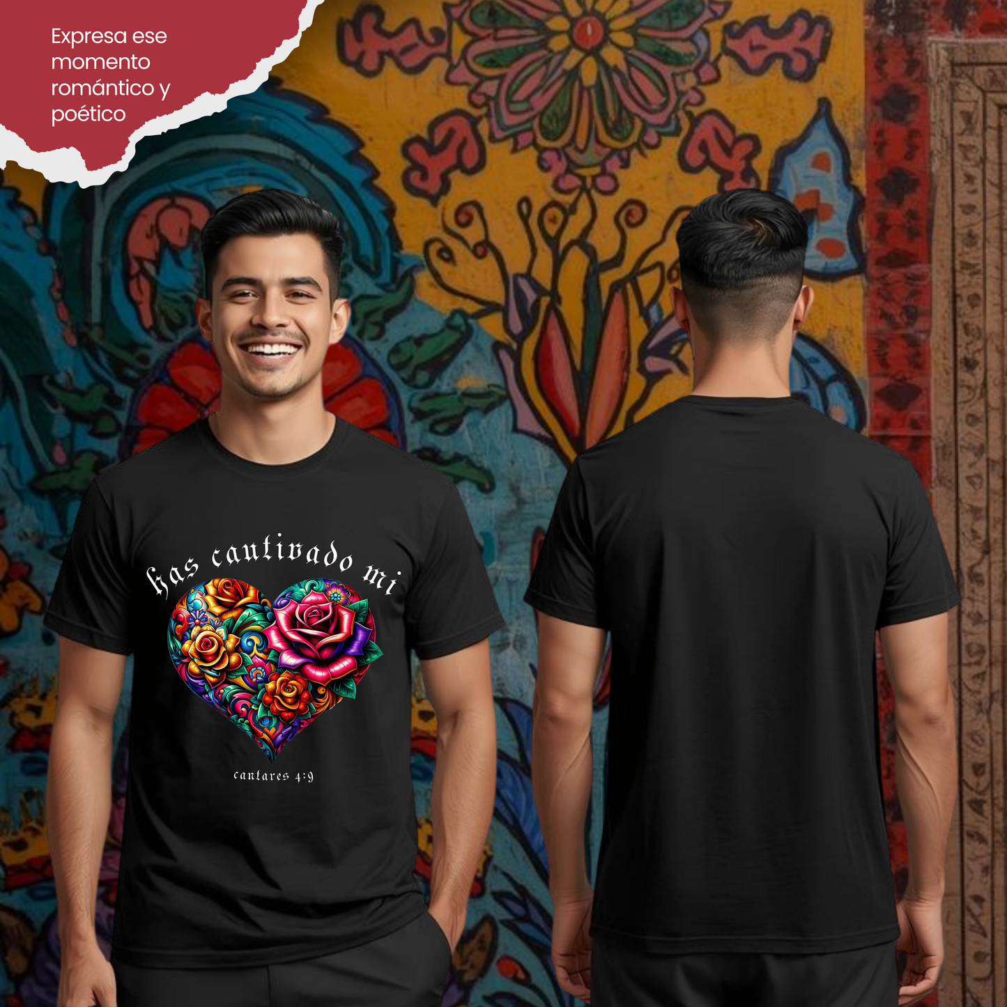 Camiseta Has Cautivado Mi Corazón (estampado delante, multicolor 2)