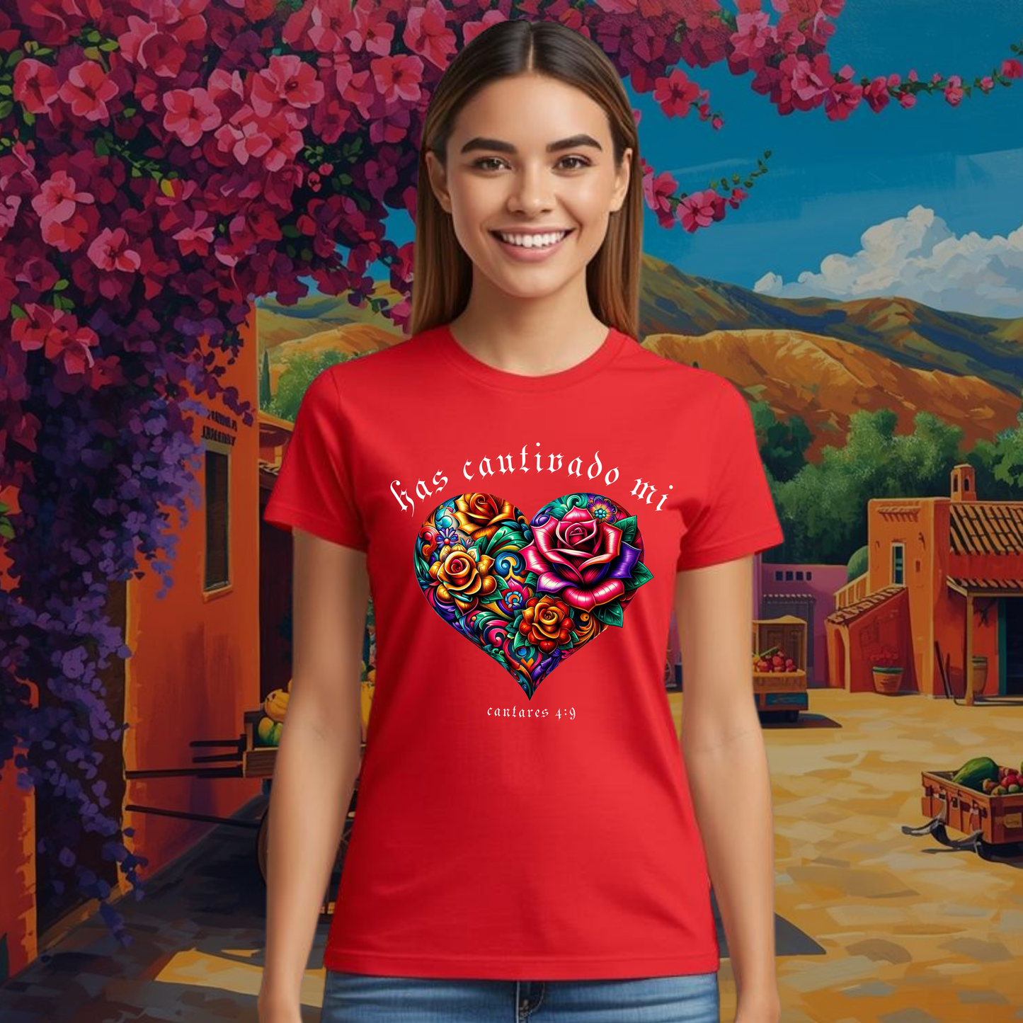 Camiseta Has Cautivado Mi Corazón (estampado delante, multicolor 2)