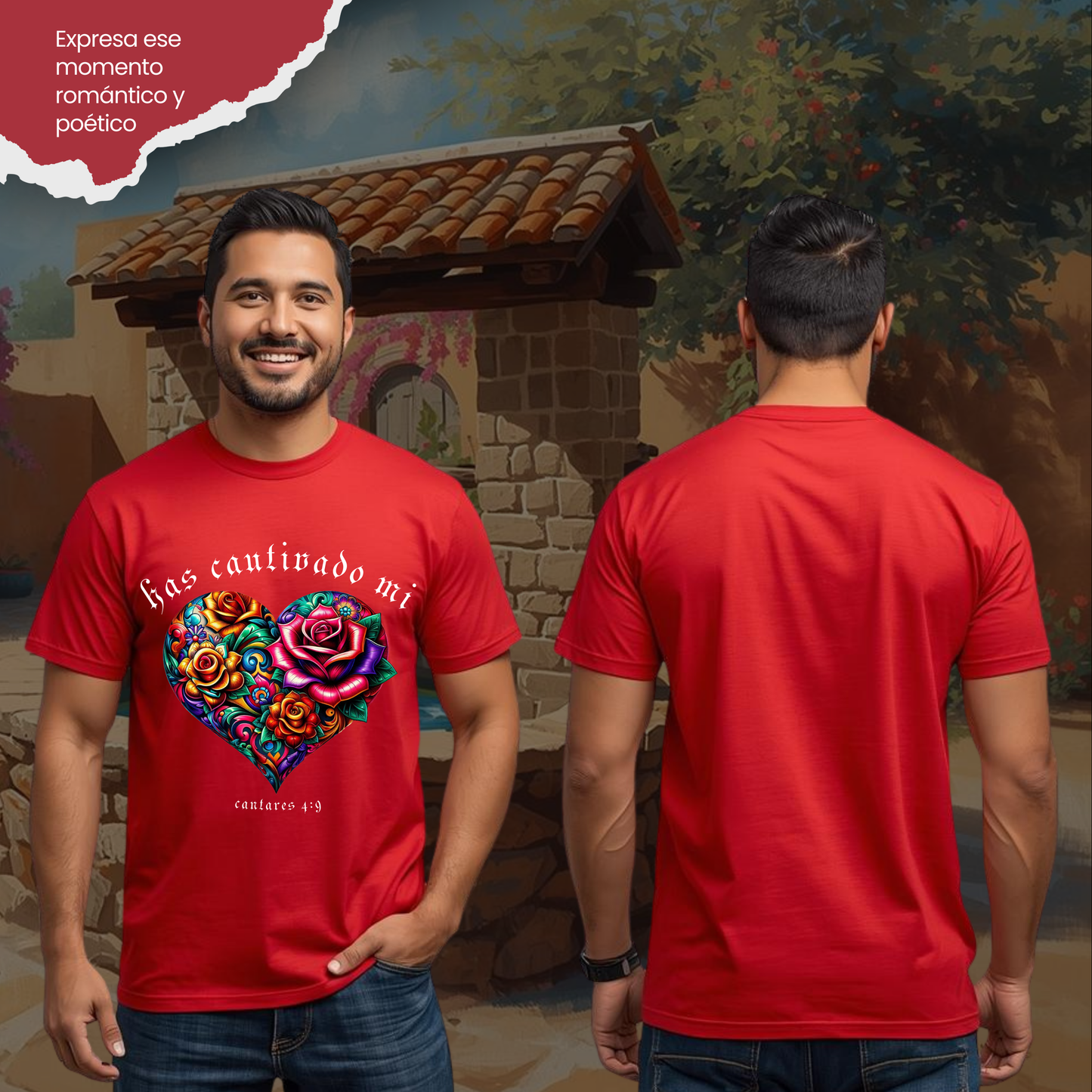 Camiseta Has Cautivado Mi Corazón (estampado delante, multicolor 2)