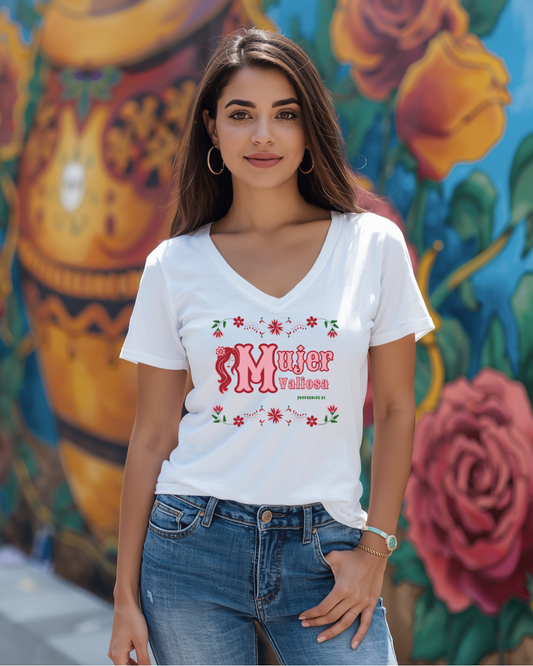 Camiseta Mujer Valiosa V-Neck
